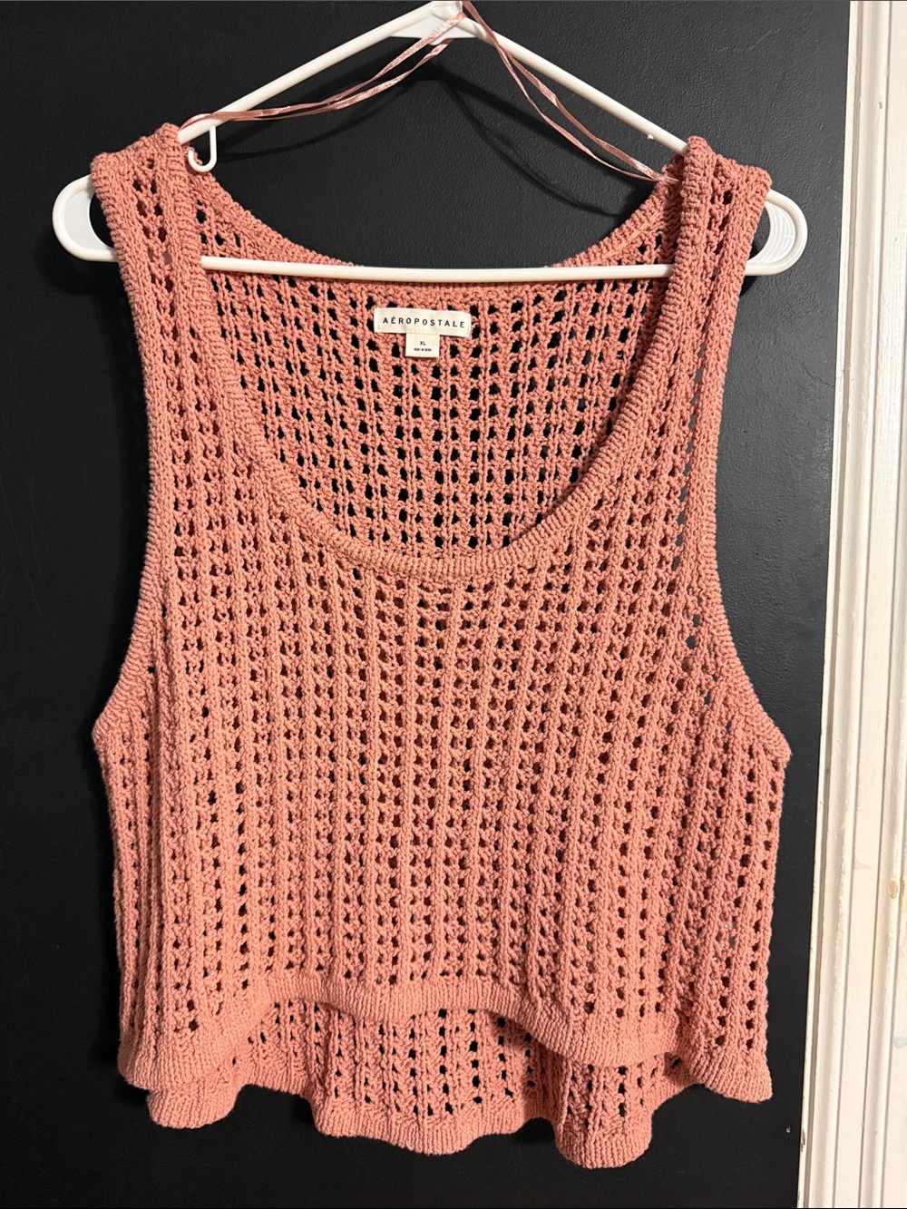 Aéropostale Retro Open Weave Cropped Sleeveless Tank Size: XL